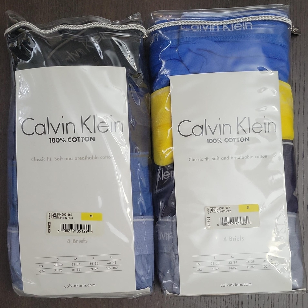 Calvin Klein Men's Brief 4-Pack in Blue, Yellow, Black